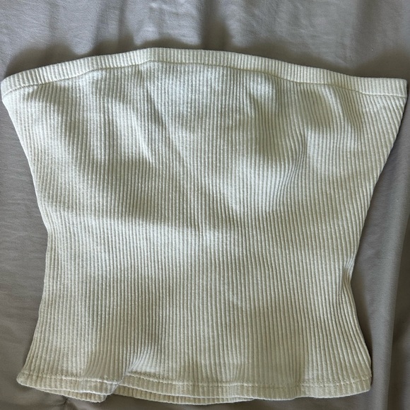 White Ribbed Tube Top - Picture 2 of 4